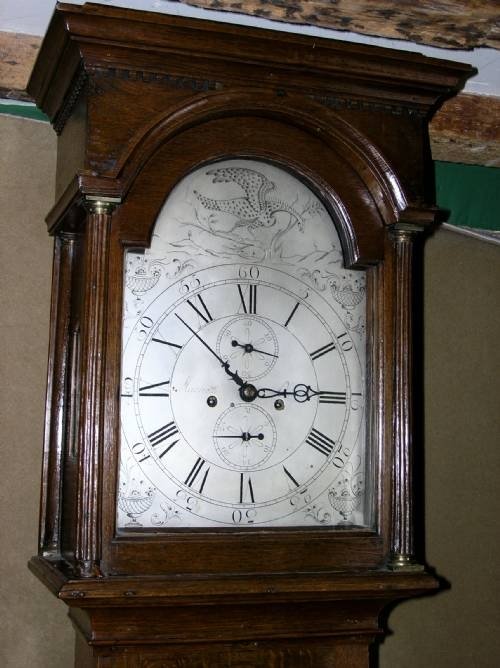 fig 1. 18th cent Oak 8 Day Longcase Clock